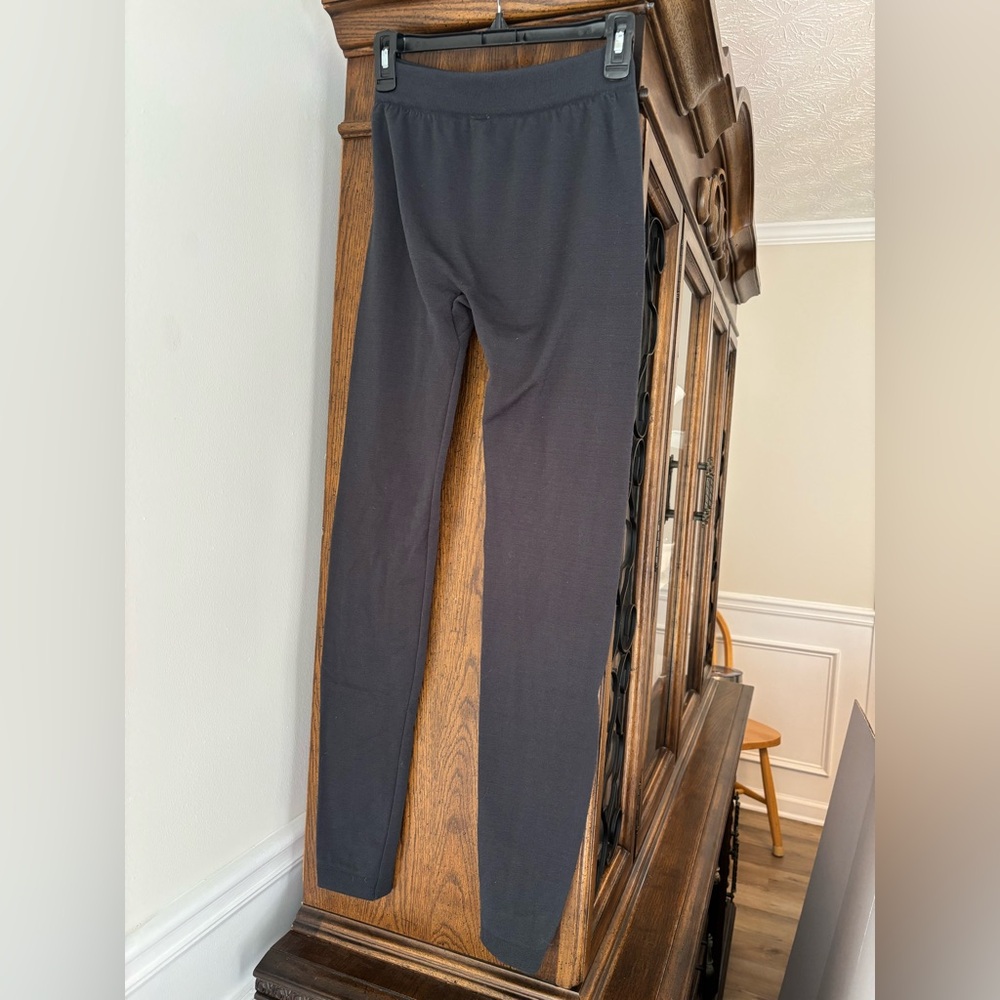 Pink Rose Charcoal Gray Leggings